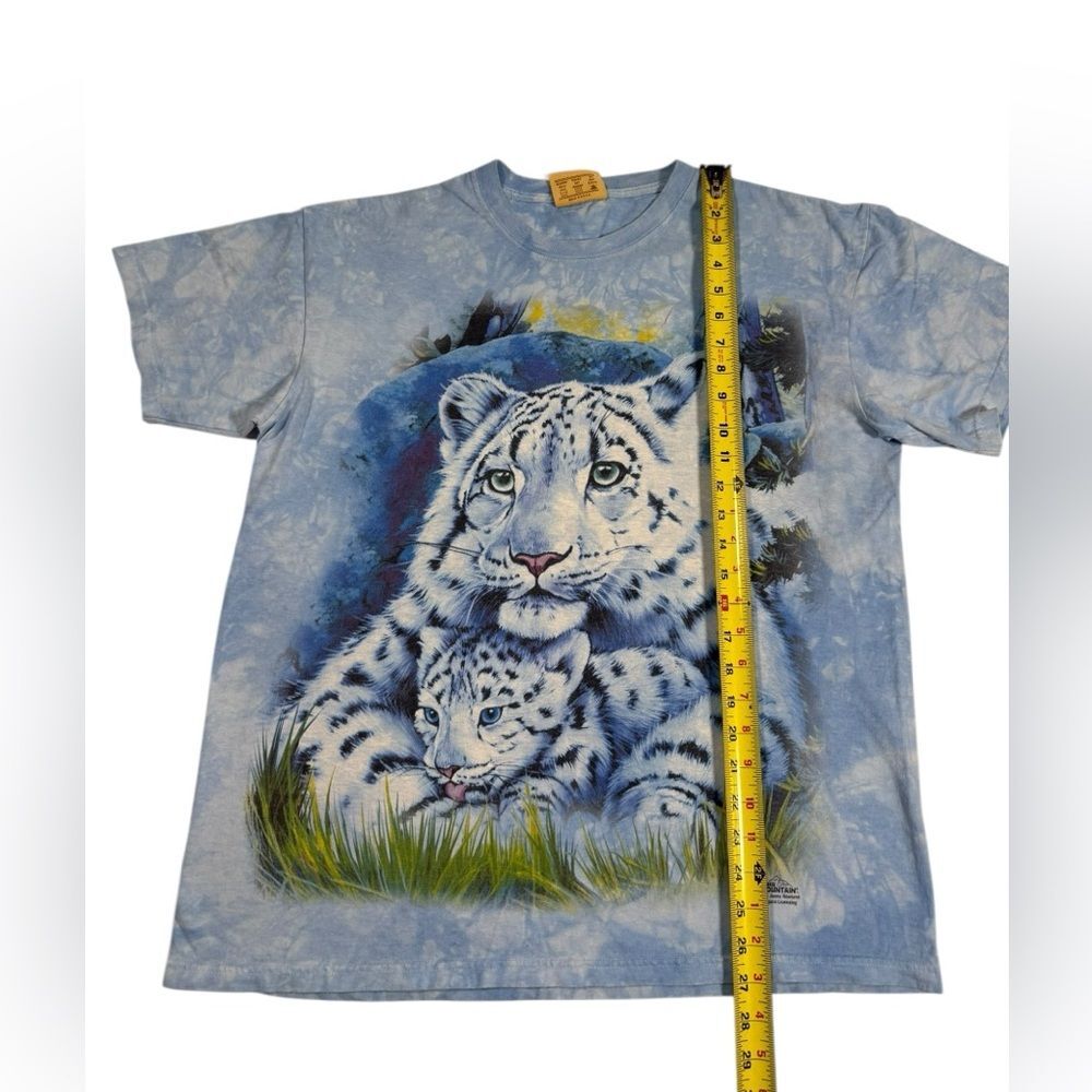 The Mountain Snow Leopard Cub T-Shirt Sz Large VTG Y2K  Tie Dye Wildlife Graphic - Picture 4 of 8